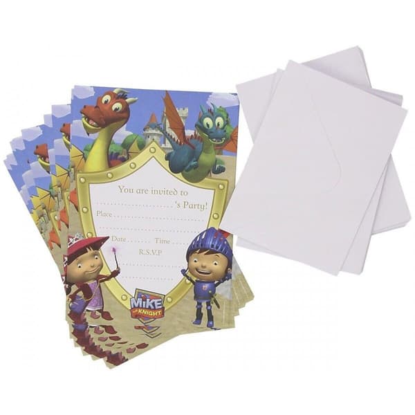 Mike The Knight Paper Invitations (Pack of 20) Multicoloured One Size