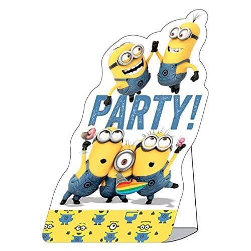 Minions Inbjudningar White/Yellow/Blue One Size