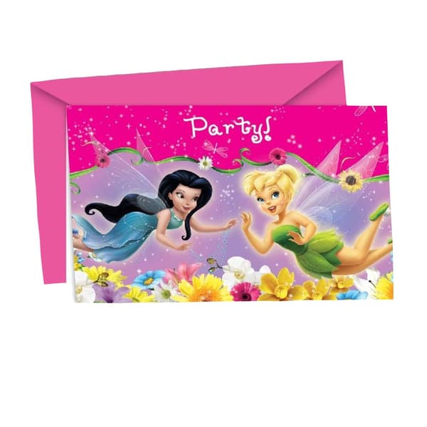 Disney Fairies Springtime Invitations (Pack of 6) Multicoloured One Size