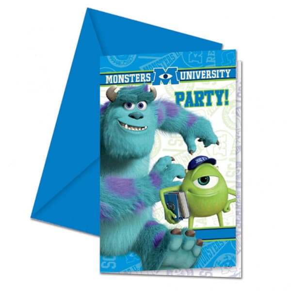 Monsters University Mike & Sulley Birthday Card (Pack of 6) Blue/Green/White One Size
