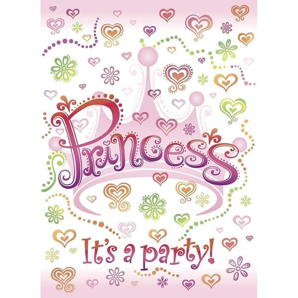 Unique Party Princess Diva Invitations (Pack of 8) White/Pink/Green One Size