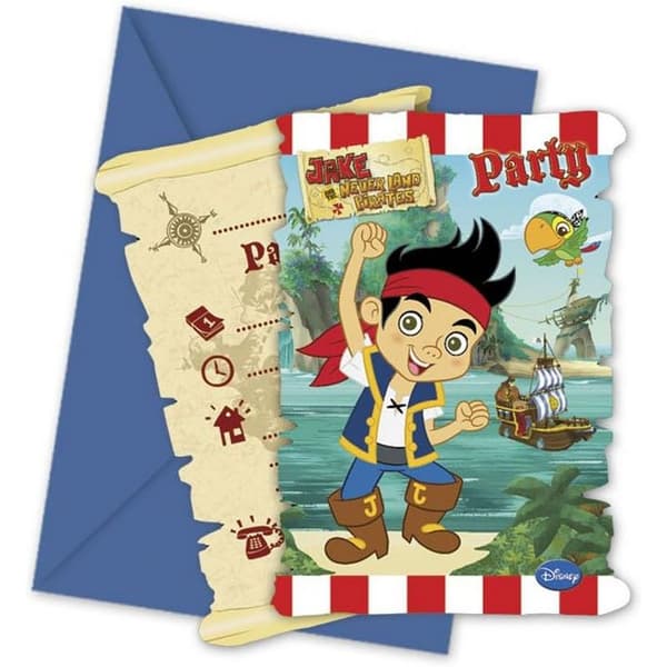 Jake And The Never Land Pirates Yo Ho Invitations (Pack of 6) Multicoloured One Size