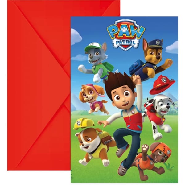 Paw Patrol Characters Invitations (Pack of 6) Multicoloured One Size