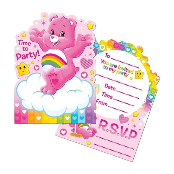 Partyrama Care Bear Invitations (Pack of 6) Pink One Size