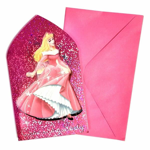 Disney Princess Magic Cinderella Invitations (Pack of 6) Pink/Yellow/White One Size