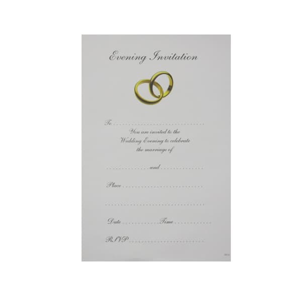 Rings Wedding Invitation (Pack of 20) White/Gold One Size