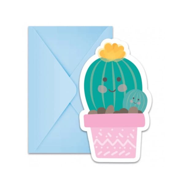 Procos Cactus Invitations (Pack of 6) Multicoloured One Size