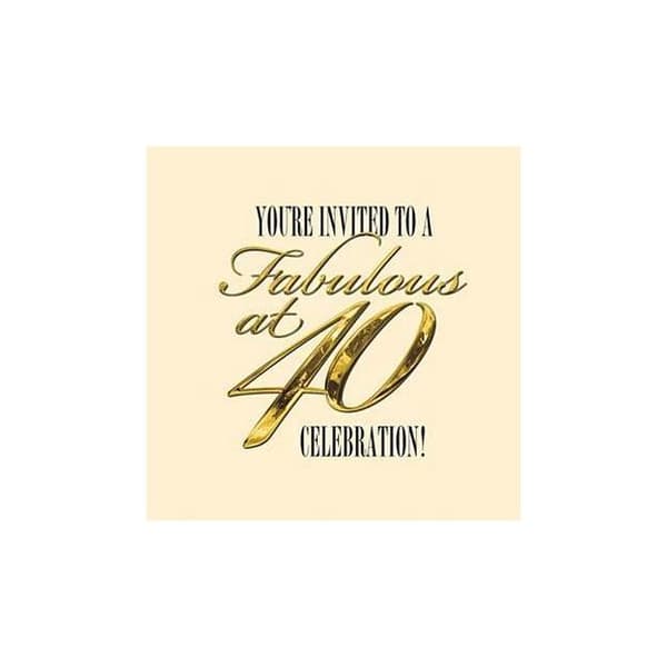 Cameos 40th Birthday Invitations (Pack of 6) Cream/Gold One Size