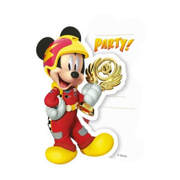 Disney Racing Driver Mickey Mouse Invitations (Pack of 6)