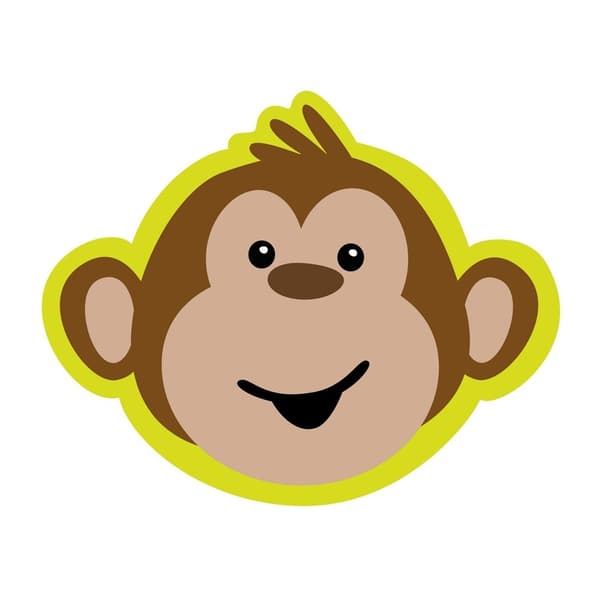 Creative Party Monkey Birthday Invitations (Pack of 8) Yellow/Brown One Size