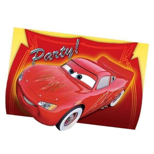 Cars Die Cut Lightning McQueen Invitations (Pack of 6) Red One Size