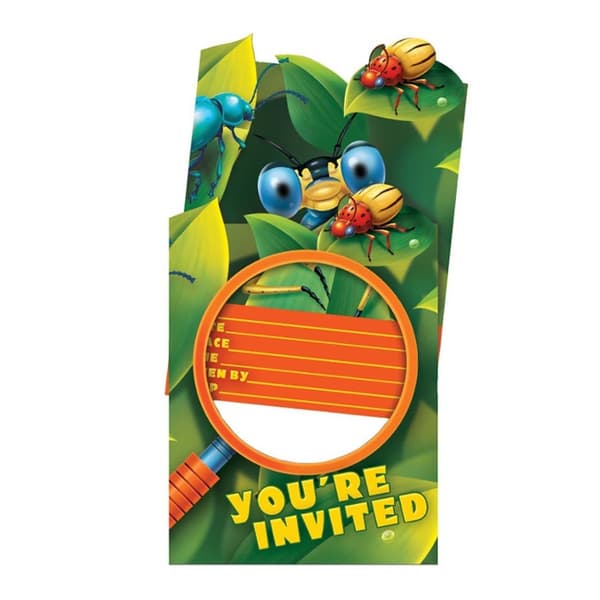 Bug Eyed Pop Up Invitation (Pack of 8) Green One Size