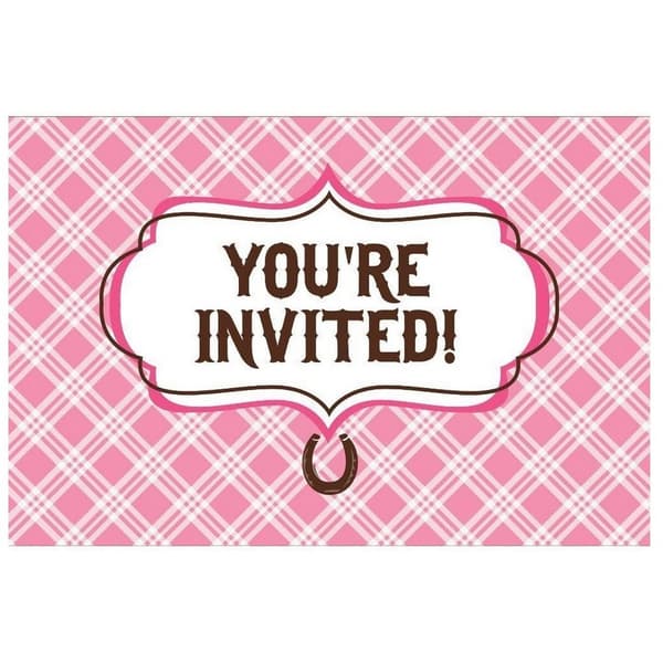 Creative Party Heart My Horse Invitations (Pack of 8) Pink/White/Brown One Size