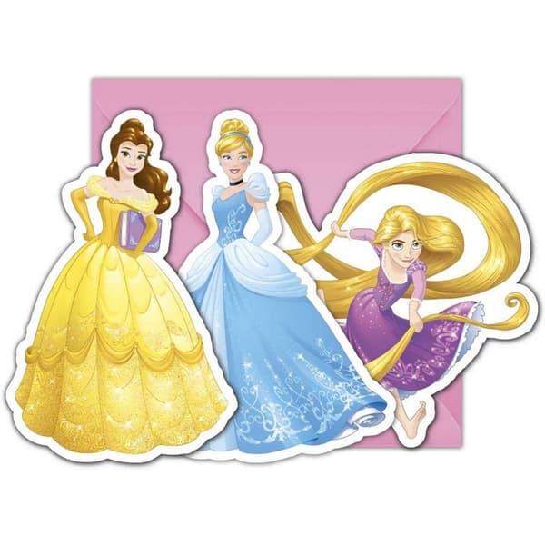 Disney Princess Heart Strong Invitations (Pack of 6) Multicoloured One Size