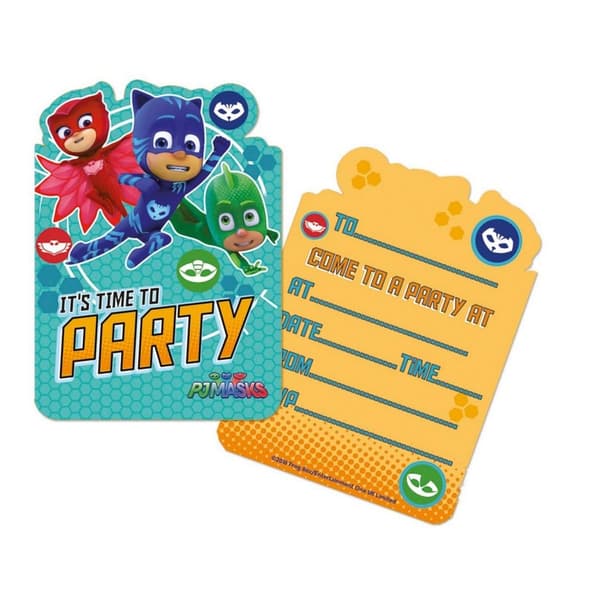 PJ Masks It´s Time To Party Invitations (Pack of 6) Multicoloured One Size