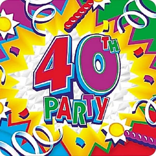Explosion 40th Birthday Invitations (Pack of 8) Multicoloured One Size