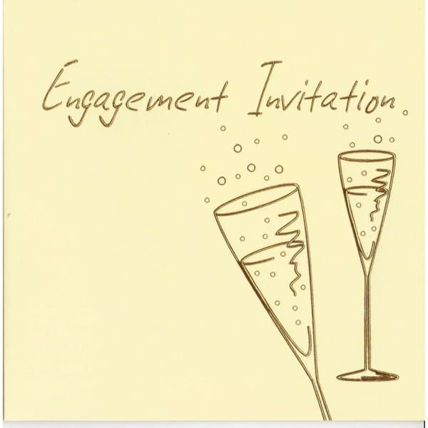 Cameos Engagement Invitations (Pack of 6) Cream/Gold One Size