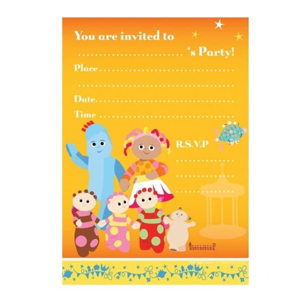 In the Night Garden Party Invitations Orange One Size