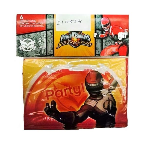 Power Rangers: Super Legends Party Invitations (Pack of 6) Red/Yellow/Black One Size