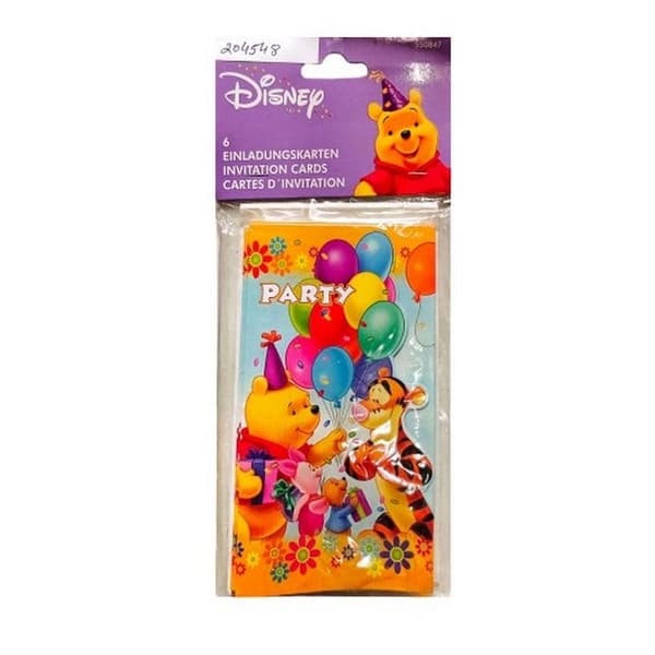 Winnie the Pooh Invitations (Pack of 6) Multicoloured One Size