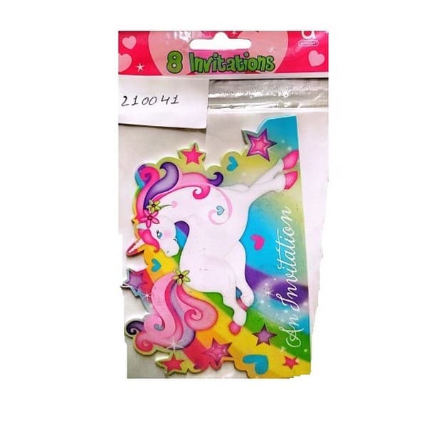 Amscan Magic Unicorn Invitations (Pack of 8) Multicoloured One Size