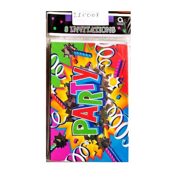 Amscan Party Birthday Card (Pack of 8) Multicoloured One Size