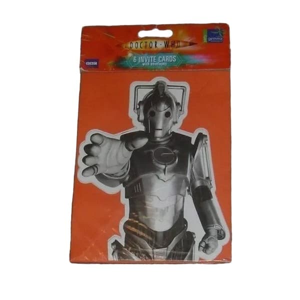 Doctor Who Cyberman Invitations (Pack of 6) Orange/Silver One Size