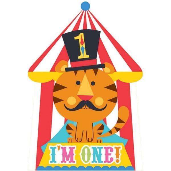 Amscan Circus 1st Birthday Invitations (Pack of 8) Multicoloured One Size