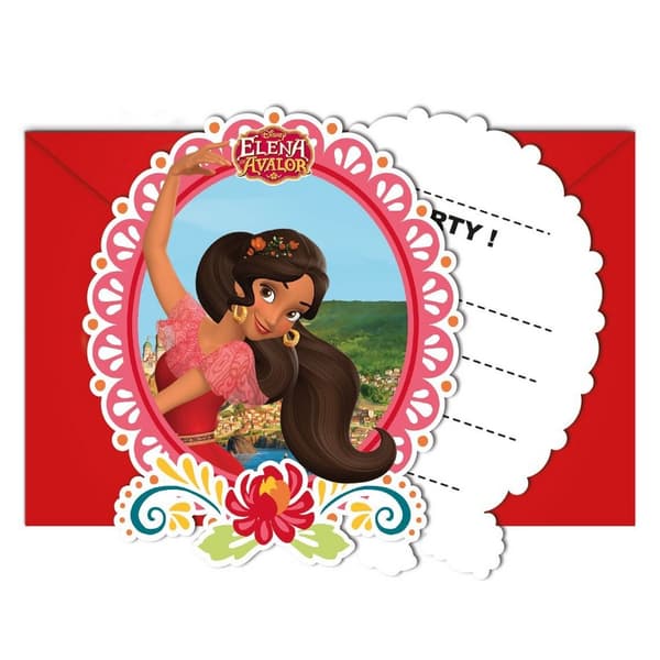 Elena Of Avalor Invitations (Pack of 6) Red One Size