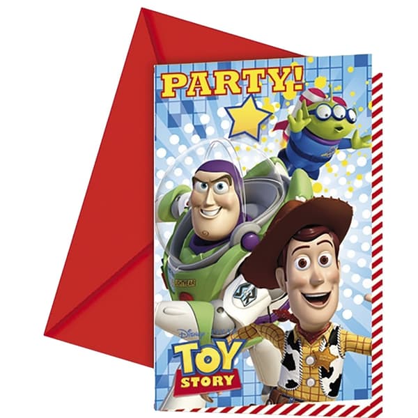 Toy Story Star Invitations Multicoloured One Size