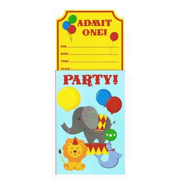 Creative Party Circus Invitations Multicoloured One Size