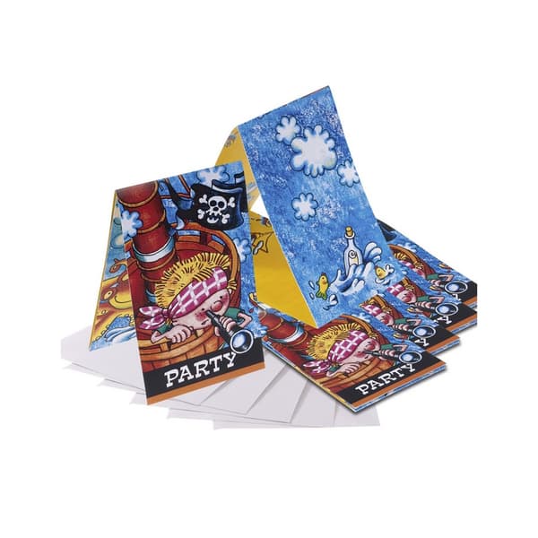 Pirate Invitations (Pack of 6) Multicoloured One Size