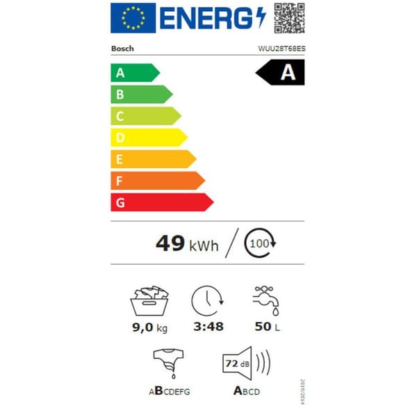 Tvättmaskin BOSCH WUU28T68ES 60 cm 1400 rpm 9 kg