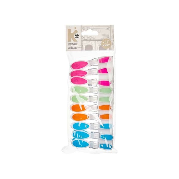 Klädnypor Multicolour Silikon Plast 10 Delar Set (24 antal)