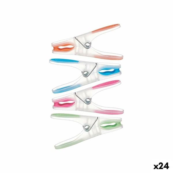 Klädnypor Multicolour Silikon Plast 10 Delar Set (24 antal)