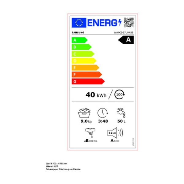 Tvättmaskin Samsung WW90DB7U94GBU3 60 cm 9 kg