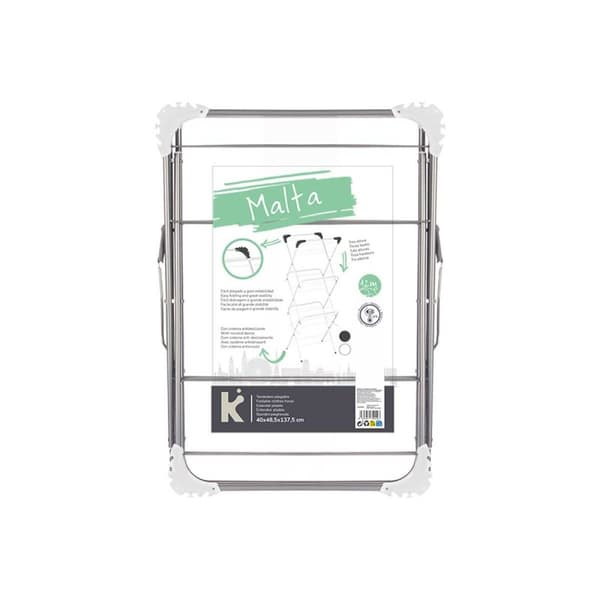 Klädhängare hopfällbar Kipit WR4062A-1NB-488 Vit Silvrig polypropen Järn 47 x 41 x 136 cm Vertikalt (5 antal)
