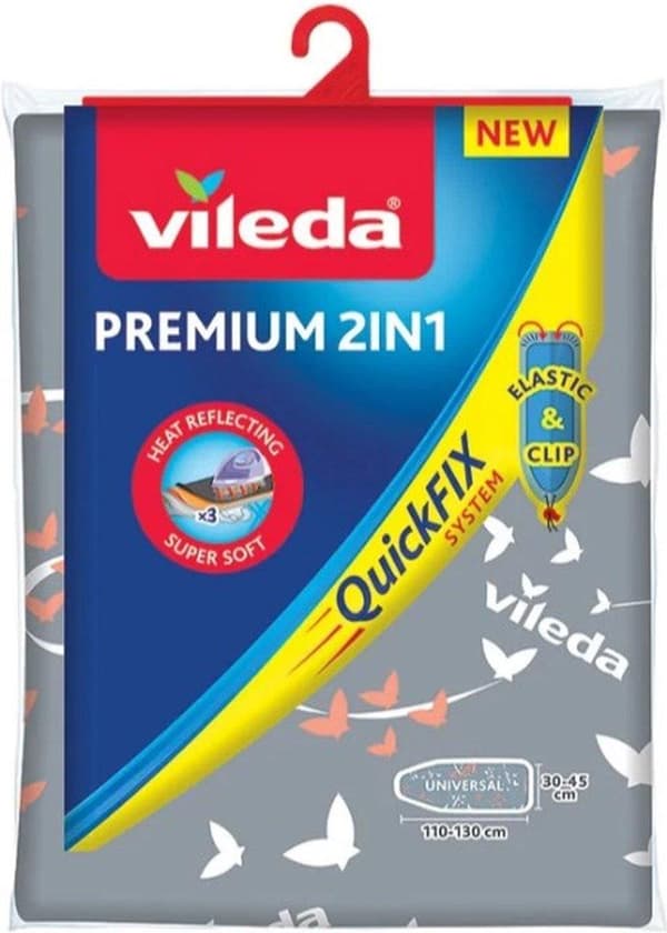 Silityslaudan päällinen Vileda 163229 Puuvilla, Vaahtoharmaa