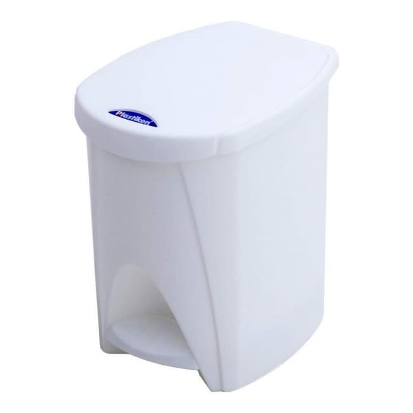 Pedal Plastikaffaldsspand Hvid PVC - Holdbar og praktisk affaldsspand med pedal i hvid PVC til nem brug.