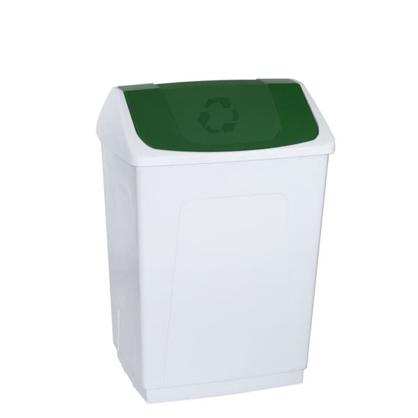 Papperskorg Denox Vit Grön 55 L