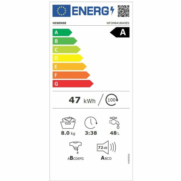 Tvättmaskin Hisense WF3M841BWIES 59,5 cm 1400 rpm 8 kg