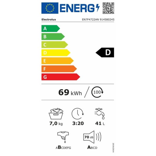 Tvättmaskin Electrolux EN7F4722AN 59,6 cm 1200 rpm 7 kg
