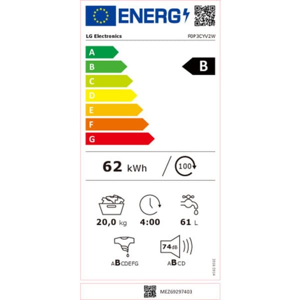 Tvättmaskin LG F0P3CYV2W 1100 rpm 20 kg