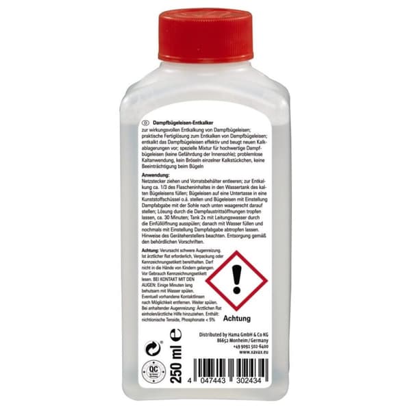 Xavax kalkinpoistoaine höyrysilitysraudoille 250 ml