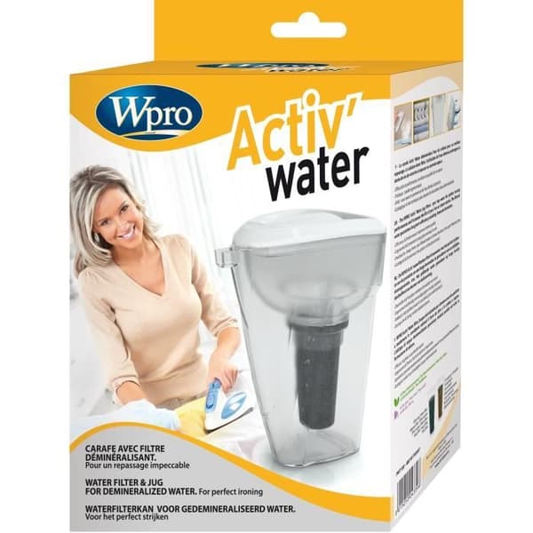 WPRO PWT100 Activ'Water karaff + 1 filter - demineraliserande karaff för järn- och ånggeneratorer