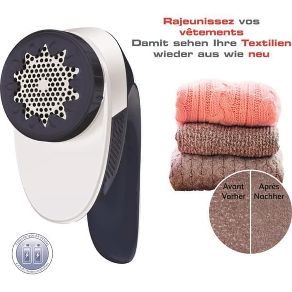 CALOR Anti-pilling rakhyvel Stort rakhuvud, 4 höjder, sladdlös, JA1013C0 - Vit