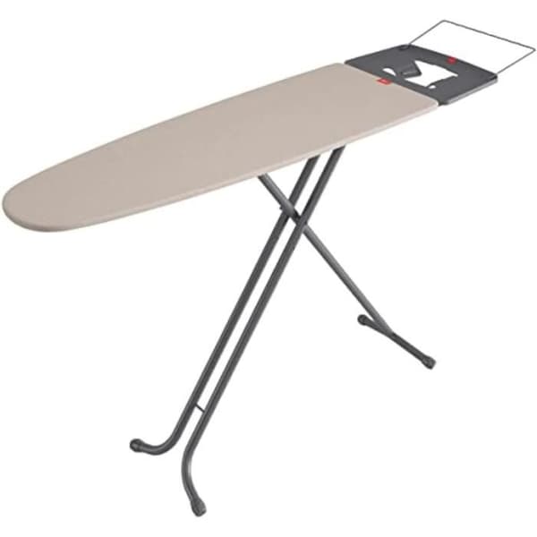 Rayen 6141.01 Premium Strykbräda med Stöd för Strykjärn och Klädhängare, Metall, Gråbeige, 120,5 x 41 cm
