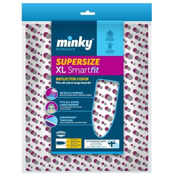 MINKY Strykbrädesöverdrag supersize smartfit reflektor 145x54 cm