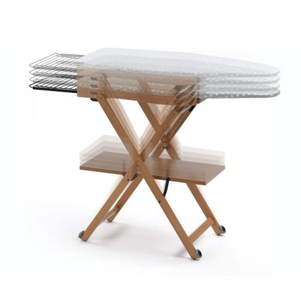 Arredamenti Italia AR_IT - 621 STIROCOMODO Strykebord Justerbart/Foldbart Massiv Bök färg Körsbär 135 x 88 x 45 cm