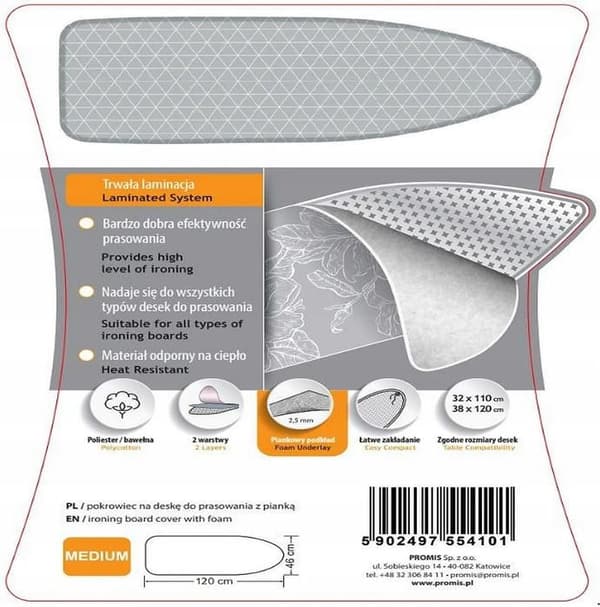 Stryktålig bordsklädsel PROMIS 105-120 cm x 30-40 cm BOMULL+SKUM